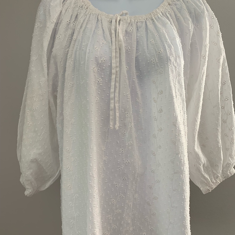 NWT Joie White Tie Front Blouse with Relaxed Fit - Picture 13 of 15
